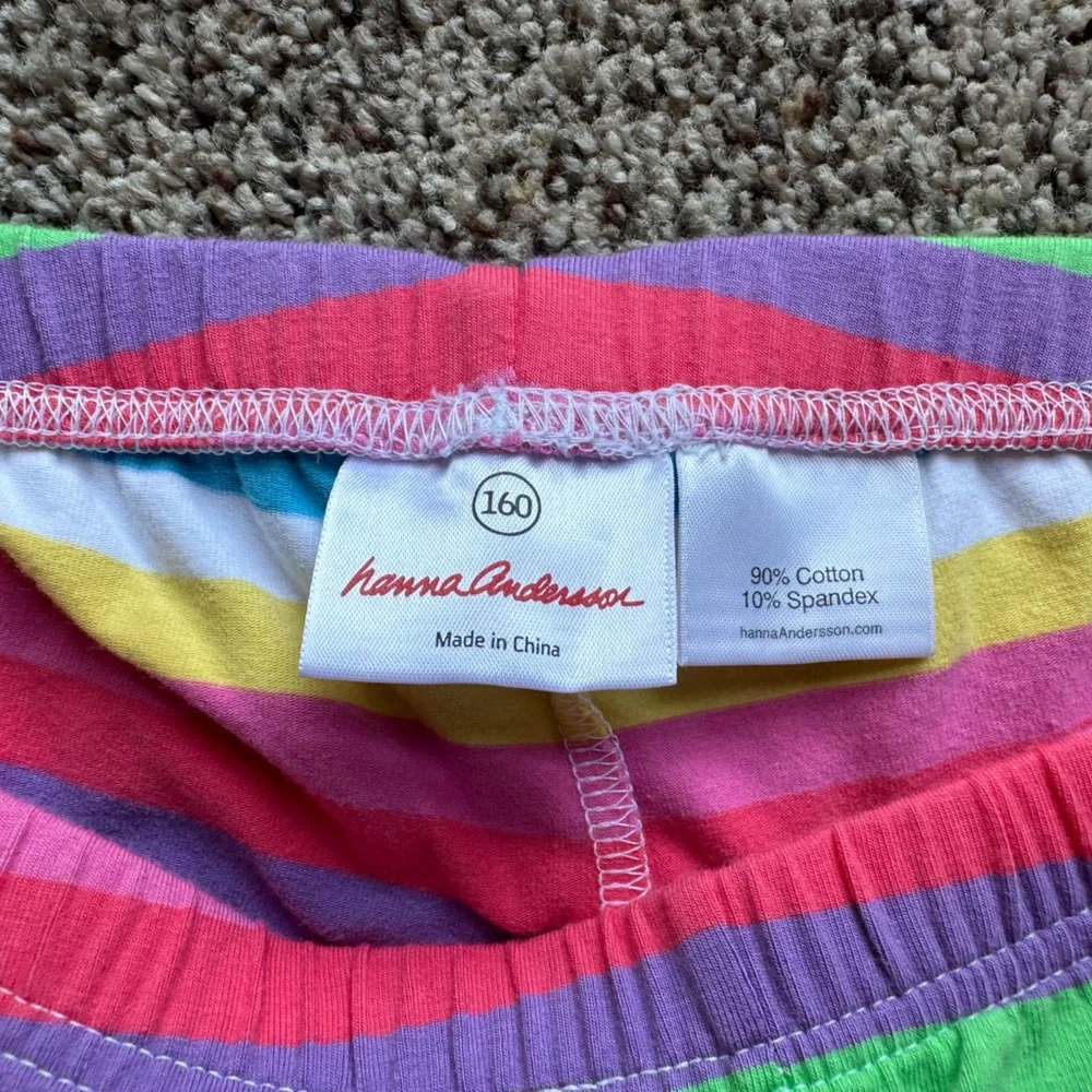 Hanna Andersson PJ Pant Lot Lounge Pants Rainbow Stripe Cotton Spandex p…